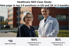Healthcare SEO Case Study: New page in top 3-5 positions in US and UK in 3 months